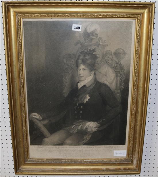 Gilt framed print of the Prince Regent